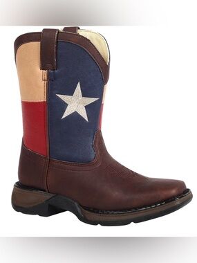DURANGO BOYS' big kidTEXAS FLAG WESTERN BOOTS Sz 2.5M